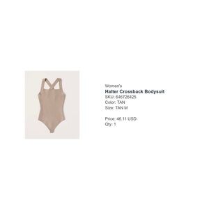 Tan Halter Crossback Bodysuit